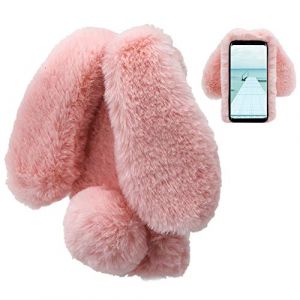 Coque pour Samsung Galaxy S8 Lapin Peluche Fourrure Rose Mignon Kawaii 3D Oreille Étui de Protection Hiver Chaud Souple Poilu Motif Doux Silicone Bumper Anti-Choc Incassable Case Cover (LCHDA-EU, neuf)