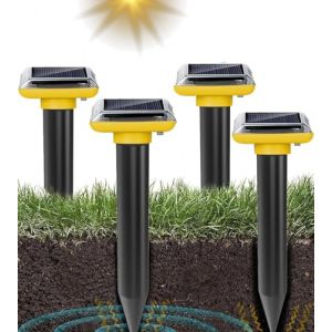 Lot de 4 répulsifs solaires Anti-Taupes - Répulsif Contre Les Taupes - Répulsif Contre Les campagnols - Répulsif à ultrasons - Répulsif Solaire Contre Les Taupes (WLJIAN SHOP, neuf)