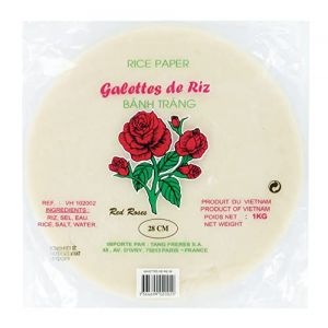 Galettes de Riz 28cm Pour Nems et Rouleaux de Printemps - Marque Red Roses 1kg/Sachet - Livraison Gratuite France - Expédition par la sté Bo Time (1) (Bo Time - Direct Fabricant, neuf)