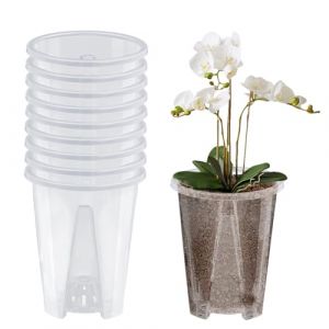 10 Pi&egrave;ces Pot Transparent Orchid&eacute;e, Pottes D'Orchid&eacute;Es en Plastique, Pot Orchidee avec Trous Et Plateaux De Drainage Orchid&eacute;e, Pot de Fleurs Plastique pour Orchid&eacute;e, Jardin, Balcon, Ext&eacute;rieur (10cm) (Shininght, neuf)