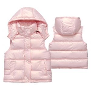 SEAUR Gilets en Duvet Enfant Fille 2-12 Ans Manteau sans Manche Fille Garçon Chaud Doudoune sans Manches Léger 120 (MANDIGLO, neuf)