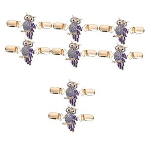 DEARMAMY 4 Ensembles Pince Cardigan Hibou Broches Pour Robes Broches Pour Pulls Clip Pour Chemise Chemisier Filles Pince &Agrave; Sangle Pinces Pour Col Ch&acirc;le Agrafe De Robe Alliage 2 Pi&egrave;ces * 4 (Telinei, neuf)