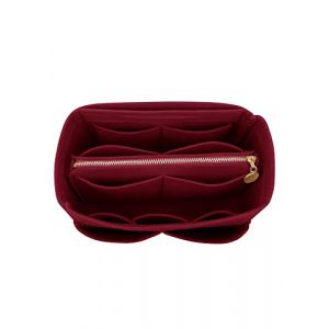 LEXSION Organiseur de sac &agrave; main en feutre avec fermeture &eacute;clair pour sac fourre-tout Speedy Neverful PM MM 8021 - Rouge bordeaux - Taille L (FANFUSUZI, neuf)