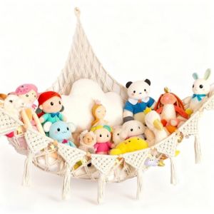 Lahnaokfis Rangement Peluche Chambre Enfant, Filet Peluche Suspendre, Hamac Rangement Jouets, Filet Suspendu Macram&eacute; Chambre d&rsquo;Enfant, Grande Capacit&eacute; Organisateur Mural D&eacute;coratif pour Animaux (MUNTEAN STORE S.R.L., neuf)