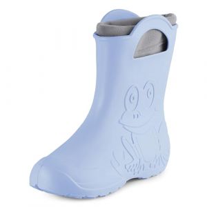 Ladeheid Bottes de pluie femme l&eacute;g&egrave;res imperm&eacute;ables en mousse EVA avec doublure chaude motif grenouille semelle antid&eacute;rapante poign&eacute;es faciles &agrave; enfiler LA-CA-12 (Bleu Clair, 36/37 EU) (Hisert, neuf)