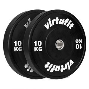 VirtuFit Lot de 2 disques de poids olympiques van Rubber en caoutchouc - 50 mm - Lot de 2 x 10 kg (Fitwinkel, neuf)