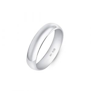 Amberta Alliance pour Homme en Argent Sterling 925 | Bague Homme Argent Massif Poli Pouce Largeur 5 6 8 mm Bague de Mariage Simple: 5 mm - Taille 68.8 (Amberta, neuf)