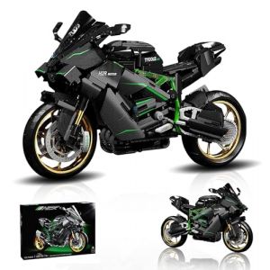 Technik Moto Blocs de Construction pour Kawasaki H2R, 1858 Pi&egrave;ces Moto Jeu de Construction de V&eacute;hicules, Collectionner Blocs de Construction Mod&egrave;le, Cadeau de Construction pour Ados et Adultes (minxtech, neuf)