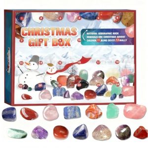 Calendrier de l’Avent Pierres Précieuses 2025,24 Jours de Cristaux & Minéraux,Coffret Cadeau Noël Pierres Naturelles pour Fabrication Bijoux Filles Garçons Cadeau de Noël (A) (Bachmann1111, neuf)