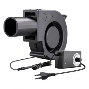 Ventilateur Turbine 12V, Ventilateur Radial Réglable avec Variateur de Vitesse et Sortie d'air, pour Cheminées, Pique Niques, Camping, Barbecues, Climatisation et Ventilation (beadshuan, neuf)
