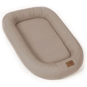 PaLulli® Nid pour bébé extra large 100 x 60 cm en coton - Nid douillet réversible pour bébé - Fabriqué à la main, respirant et sûr (marron) (PaLulli, neuf)