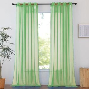 SUNLIMEI Rideau Voilage 60 x 220 cm Bloquer Soleil Anti-UV, Doux et Esth&eacute;tiques Transparent Rideaux Salon D&eacute;coration de Maison pour Fen&ecirc;tre Porte Cuisine Chambre Enfant, Fruit Vert (LvLiangLiMeiDianZiShangWuYouXianGongSi, neuf)