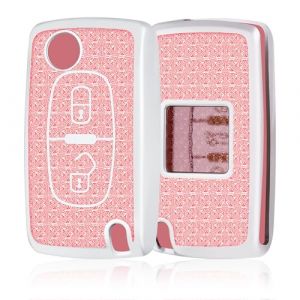 OFF WE GO Etui Cles Coque Cl&eacute; &Eacute;tui Cl&eacute;s pour Citro&euml;n C2 C3 C4 C5 C6 C8 Xsara Peugeot 107 206 207 307 307S 308 408 508 407 607 807 2BT Boitier Cl&eacute; de Voiture Porte Cl&eacute; Voiture Cl&eacute; &agrave; T&eacute;l&eacute;commande, Rose (OFF WE GO, neuf)
