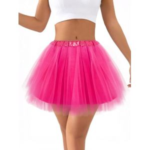 CHONGQILAO Jupe en Tulle Femme, R&eacute;tro Jupe Tulle Ballet Tutu Danse Classique, Jupes Tutu R&eacute;tro Ann&eacute;es 80, Taille &Eacute;lastique Jupette Danse Classique pour Femme pour Carnaval, Halloween, Cosplay, Danse (HB ELECTRONICS LIMITED, neuf)