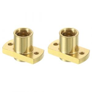 QUARKZMAN 2Pcs Ecrou en Laiton de Vis Trap&eacute;zo&iuml;dale TR8x2, Diam&egrave;tre de la Vis Trap&eacute;zo&iuml;dale 10mm Pas 2mm Pas 2mm (1 D&eacute;but) pour A 3 Cr-10 Cr-10S Axe Z CNC Pi&egrave;ces d'Imprimante 3D (QUARKZMAN, neuf)
