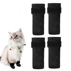 LACHT 4 Pi&egrave;ces Bottes Anti-Rayures Pour Chat, Chaussures Pour Chiens Antid&eacute;rapant, Housses R&eacute;glables En Maille Antid&eacute;rapante Pour Petits Chiens, Pour Chat Et Chien Protection Des (M/2-4Kg) (candy27seven, neuf)