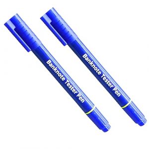 Stylo D&eacute;tecteur de Faux Billets &ndash; Test en 2 Secondes &ndash; Lot de 2 Stylos 2 en 1 (D&eacute;tection + Stylo Bille) | V&eacute;rificateur Billets Euro Dollar | Feutre Anti-Contrefa&ccedil;on | Testeur d&rsquo;Esp&egrave;ces (LOGIPRO.FRANCE, neuf)