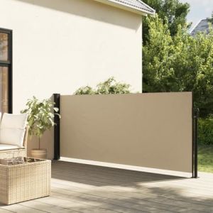 Festnight Auvent lat&eacute;ral r&eacute;tractable 120x600 cm Store Brise Vue Jardin Retractable Store lat&eacute;ral Enroulable Brise Soleil Paravent Exterieur Opaque-Beige-120 x 600 cm (yeyetee, neuf)