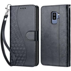 KENHONER Coque pour Samsung Galaxy S9 Plus, Housse Etui Portefeuille Cuir Multifonction, Fermeture Magn&eacute;tique &agrave; Clapet Anti-Choc Compatible avec Coque Samsung S9 Plus Book - Noir (KENHONER, neuf)