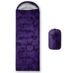 HOSIMA Sac de couchage, imprim&eacute; papillon noir-violet, pour climat froid, pour adultes, filles et gar&ccedil;ons, imperm&eacute;able, pour hommes, chaud, camping, randonn&eacute;e, plein air, voyage, chasse, sac de (Hosima home, neuf)
