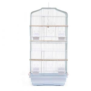XUANYU Cage d'élevage pour Oiseaux Solid Cage Oiseau sur Pied Voliere Oiseaux Interieur/Exterieur Cage Oiseau Volière Oiseaux pour Perruche Canari (Blanc 46 * 36 * 92 cm) (XUASHW, neuf)