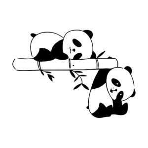 Sticker mural panda endormi en bambou, ours, branche d'animal de la jungle, d&eacute;calcomanie murale, chambre &agrave; coucher, salon, vinyle, chambre d'enfant-S-29x40cm-Black (LIUJIAHAO Sticker, neuf)