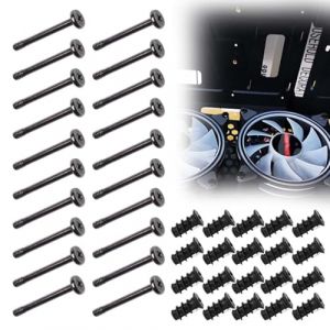 UEAVOID Lot de 40 pièces, vis pour ventilateur de boîtier d'ordinateur, vis M5 x 8 mm pour boîtier de PC, vis de ventilateur de radiateur en acier au carbone, vis de montage de ventilateur de (yjswxsm-shop, neuf)