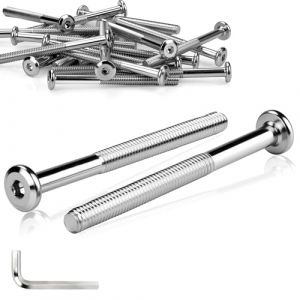 TXXATX 20 Pi&egrave;ces Vis M6x90 mm Vis M6 Tete Plate Boulons de Meubles Cylindrique &agrave; Empreinte Hexagonale Cylindriques Acier Zingu&eacute; avec Cl&eacute; Allen pour Lits Lits d'enfant Chaises V&eacute;hicules Automobiles (JiaFangTrading, neuf)