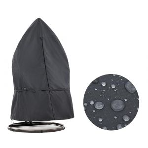 F&J Outdoors Housse imperm&eacute;able pour chaises Rondes de Jardin, pour chaises suspendues de Patio, Chaise balan&ccedil;oire de Balcon, 114x178cm, Housse avec Fermeture &eacute;clair, Gris, Robuste (F&J LLC, neuf)