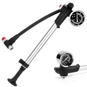 Zaxiva Pompe à Chocs Haute Pression(Max 300 PSI), Pompe d'amortisseur VTT avec manomètre et Bouton de Purge, Fourche de vélo/Suspension arrière 2 en 1 et Pompe à Pneu pour VTT, vélos de Route (DISTASO S.R.L., neuf)