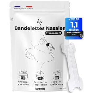 Ellicit Bandelette nasale Transparent, 30 bande nasale premium, contre le ronflement, forte tenue pour le sport & meilleure qualit&eacute; de sommeil, meilleure respiration en cas de nez bouch&eacute; (scrupmi, neuf)