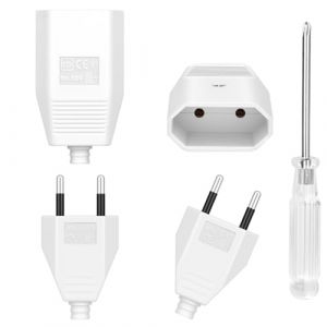 AXFEE 4PCS Prise Electrique Femelle, 250V 2.5A Coupleurs Plats Euro, 2 Broches Fiche européenne plate, Fiche Electrique Femelle Plate avec Tournevis, pour Appareils Electroménagers(Blanc) (Ouuze, neuf)