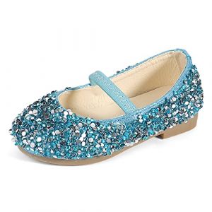 MK MATT KEELY Chaussure Princesse Fille Ballerine Mary Jane Scintillantes Enfants Chaussures Frozen pour Fêtes et Anniversaires,Bleu,27 EU(CN28) (Matt Keely, neuf)