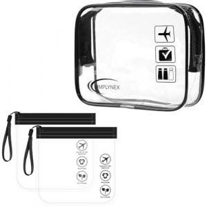 3PCS Trousse de Toilette Transparente, Kit de Voyage pour l&rsquo;Avion, PVC &Eacute;tanche Trousse de Maquillage, Sac de Rangment Transparente Sac Cosm&eacute;tiques pour Homme et Femme (CELTIC MANUFACTURING, neuf)