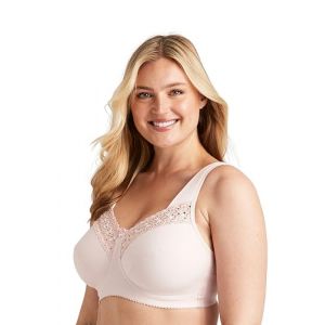 Miss Mary of Sweden : Broderie Anglaise, Soutien-Gorge de Confort en Coton, sans Armature 100I Rose (Miss Mary of Sweden, neuf)