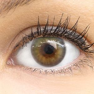 Glamlens lentilles de couleur vert naturelles colorées très haute opacité Bardolino Green + étuis à lentilles de contact I 1 paire (2 pièces) I 90 Jours I sans correction I 0,00 Dioptries (MeralenS, neuf)