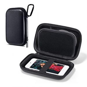 ULAK Coque Ranger et Protéger pour iPod Touch / Mp3 / Mp4 / Ecouteur/Clé/Câbles USB /, Nylon Etui Housse Rigide Protection avec Mousqueton Portable Antichoc Coque, Noir (easyarise, neuf)