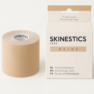 Skinestics | Bandes de Kin&eacute;siologie Beige | 600cm x 5cm | Genou, Cheville, Hallux Valgus | K Tape, Strap Sport, Leukotape | Kinesio Tape & Bande Strapping Adh&eacute;sif | Ruban Athl&eacute;tique &Eacute;lastique (House of Healthbrands, neuf)