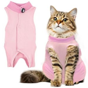RUGBOL Combinaison de r&eacute;cup&eacute;ration pour Chat, Combinaison de r&eacute;cup&eacute;ration pour Chat, b&eacute;b&eacute;, Combinaison de Corps pour Chat, Combinaison de r&eacute;cup&eacute;ration pour blessures Abdominales (L, Rose) (RUGBOL FR, neuf)