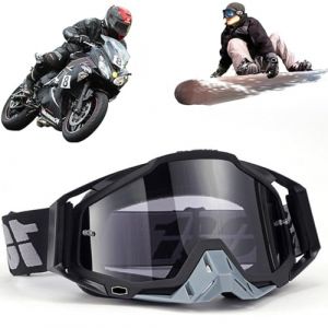 Lunettes de motocross, coupe-vent, anti-poussi&egrave;re, lunettes de ski, lunettes de motocross, anti-bu&eacute;e, lunettes de ski UV, lunettes de ski hors route, pour cyclisme, course de fond, VTT, UTV, grises (Hanasy, neuf)