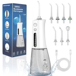 SURFOU Jet Dentaire Hydropulseur Professionnel Water Flosser for Teeth, Détartreur Hydropulseurs Et Irrigateurs Nettoyage Dents Jet D'eau, Dent Nettoyeur Pulseur Interdentaire Irrigateur Portable (CHUNXU TRADING, neuf)