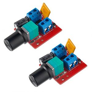 BOJACK Mini Contrôleur de Vitesse de Moteur à Courant Continu PWM Petit Dimmer Led 5A 90W 3v 6v 12v 24v 35v Interrupteur de Contrôle de Vitesse (Paquet de 2 Pièces) (BOJACK, neuf)