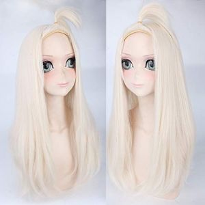 Perruque de cosplay Fairy Tail Mirajane Autruches Longues et droites Cosplay Perruques pour Femmes Haute Qualité Anime Party Universal Synthétique Perruque Beige (GUANBAIJI1982, neuf)