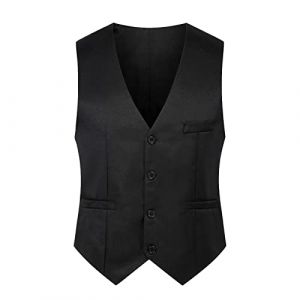 Gilet Sans Manche Homme De Peche Costume Pour Veste Manches Travail &Eacute;t&eacute; Saharienne Multipoche Chasse Costumes Et Vestes Multipoches Debardeur Running Gilets Ensemble Chic Veston Cowboy,Le noir-4,4XL (aodsko, neuf)