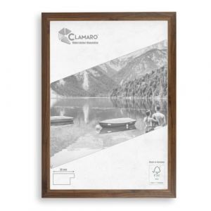 Clamaro 'COLLAGE' cadre photo 55x75 fabriqu&eacute; &agrave; la main sur mesure | Noyer Marron | Cadre moderne en MDF, avec verre acrylique, fond et suspension (Clamaro, neuf)