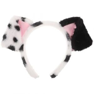 VILLCASE Serrage-t&ecirc;te Oreilles de Dalmatien Moelleux, Bandeau Noir et Blanc en Peluche, Accessoire Cosplay et Costume Animal pour Femmes, F&ecirc;te et D&eacute;guisement, Bandeau Dalmatien Confortable (Farrar Fae, neuf)