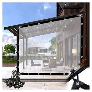 Baches Plastique Transparente Rideau Pergola Extérieur Oeillets Antirouille Bâche Transparente, pour Pergola, Lave-Auto, Peut Être Personnalisé (Color : Clear, Size : 2x4m/6.6x13.2ft) (GKJGF SHOP, neuf)