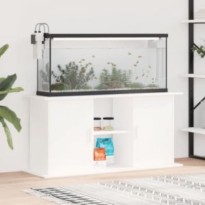 Toshilian Meuble pour Aquarium, Support pour Aquarium Meuble pour Aquariophilie Support pour aquarium blanc 121x41x58 cm bois d'ingénierie (Caralea, neuf)