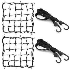 2 filet araign&eacute;e et 2 motos &eacute;lastiques avec crochets pour fixer les bagages casque &eacute;lastiques pour porte-bagages moto (2+2) (Aiwangfanyi Co., Ltd., neuf)