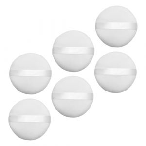 OUNONA 6pi&egrave;ces Houppette &agrave; Poudre Cosm&eacute;tique Ronde Peluche Lot De R&eacute;utilisable Douce Et L&eacute;g&egrave;re Pour Maquillage Visage Femme Pour Voyage Et Retouches (Gustell, neuf)